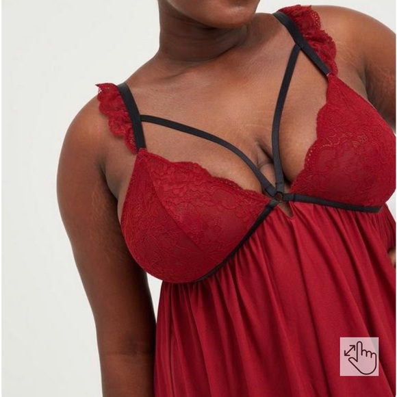 TORRID | Mesh Cap Sleeve Strappy Babydoll - Picture 2 of 6